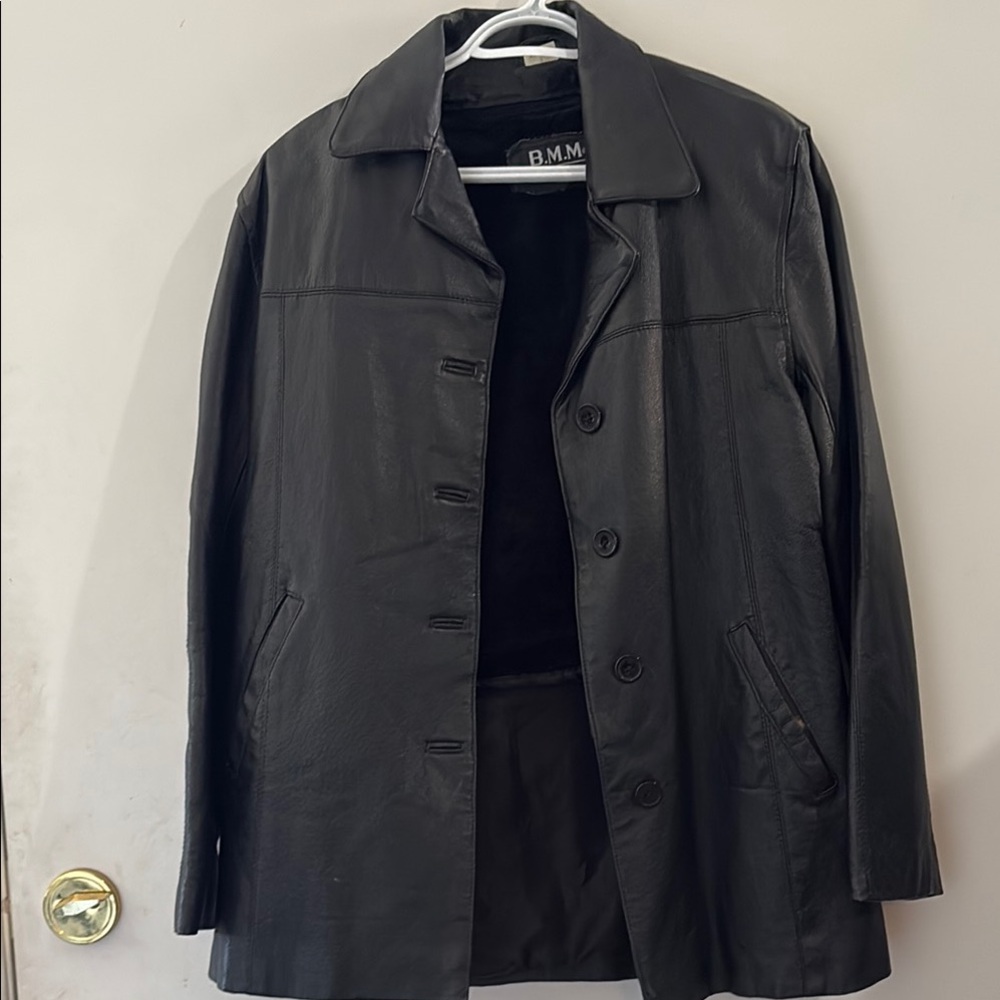 Black Trench Coat with Classic Collared Design